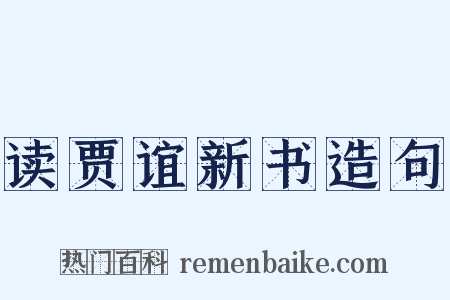 读贾谊新书造句是什么意思的图片